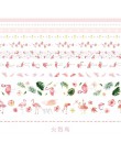 10 rolek maskująca taśma washi zestaw vintage, w kwiaty roślina Flamingo dekoracyjna naklejka Diy etykieta samoprzylepna do scra