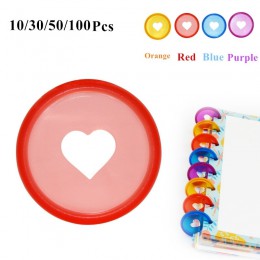 10/30/50/100 sztuk cukierki kolor serca Binder pierścienie dla notebooków/Planner 28mm Diy discbounddisc luźny liść wiążące pier