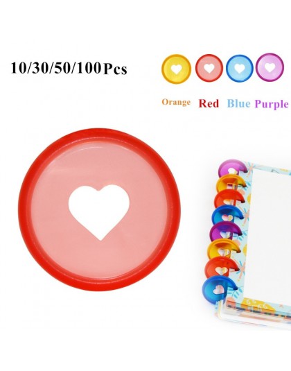 10/30/50/100 sztuk cukierki kolor serca Binder pierścienie dla notebooków/Planner 28mm Diy discbounddisc luźny liść wiążące pier