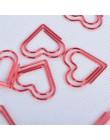 24 sztuk/pudło czerwone serce kształt spinacze do papieru Kawaii biurowe drążą spinacze do papieru zdjęcia bilety dokument list 