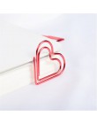 24 sztuk/pudło czerwone serce kształt spinacze do papieru Kawaii biurowe drążą spinacze do papieru zdjęcia bilety dokument list 