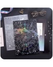 Kreatywny Starry Sky folder A4 aktówka matowy czarny przezroczysty zagęścić peeling brązujący teczka torba materiały biurowe