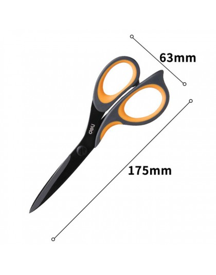 DELI Utility nóż nożyczki teflonowe powlekane Soft-touch ze stali nierdzewnej 5 cal home office podnośniki ręczne craft nożyczki