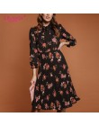 S. FLAVOR sukienka z czarnym kwiatem sukienka trapezowa lato elegancka nowa moda Party Vestidos Casual sukienka plisowana midi d