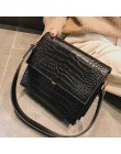 Moda europejska prosta damska designerska torebka 2018 nowa jakość PU skórzana torba damska torba Alligator torby na ramię cross
