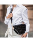 NIGEDU kobiety Crossbody torba moda krokodyl półkole torba siodło PU skórzane torby na ramię dla kobiece torebki projektant bols