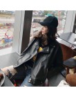 Sungtin miękki luźny kurtka ze skóry sztucznej kobiet czarny Biker kurtka motocyklowa krótki Faux Leather Streetwear kobieta Pun