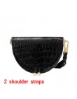 NIGEDU kobiety Crossbody torba moda krokodyl półkole torba siodło PU skórzane torby na ramię dla kobiece torebki projektant bols