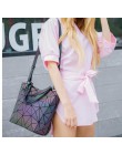 2020 popularny świecący torba kobiety geometria Tote pikowane torby na ramię Hologram Laser zwykły składane torebki geometryczne