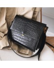 Moda europejska prosta damska designerska torebka 2019 nowa jakość PU skórzana torba damska torba Alligator torby na ramię cross