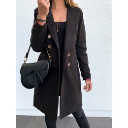 Zimowe płaszcze i kurtki damskie podwójne piersi długi płaszcz koreański elegancki płaszcz w stylu Vintage kobieta Plus rozmiar 