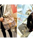 Płótno moda damska styl ludowy bieżnik drukuj łańcuch torba ze sznurkami handbagHoundstooth torby na ramię torby Crossbody