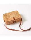 Moda damska lato torby rattanowe okrągły kwadrat worek słomy ręcznie tkane torby Crossbody na plażę koło Bohemia Bali torebki