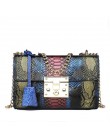 Luksusowa torebka designerskie torby dla kobiet 2020 skórzana klapka torebka z uchwytem łańcucha serpentyn panie torby listonosz