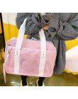Styl Preppy różowe torby szkolne podróżne na ramię dla kobiet dziewczynki płótno o dużej pojemności Casual Organizer bagażu tore