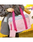 Styl Preppy różowe torby szkolne podróżne na ramię dla kobiet dziewczynki płótno o dużej pojemności Casual Organizer bagażu tore