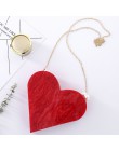 Unikatowy projektant akrylowa kopertówka moda śliczne czerwone serce kształt perła łańcuch torba wieczorowa na imprezę damskie t