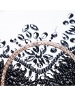 Luksusowe kobiety wesele frezowanie okrągłe torby wieczorowe Vintage diamentowy kryształ kwiat czarne białe codzienne kopertówki
