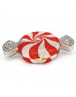 Projektant czerwony cukierek torebka dostosowany luksusowy kryształ torba wieczorowa słodycze kształt łańcuszek kopertówka torba