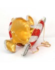 Projektant czerwony cukierek torebka dostosowany luksusowy kryształ torba wieczorowa słodycze kształt łańcuszek kopertówka torba