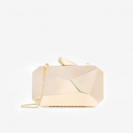 Złoty akryl Box geometryczny torby sprzęgła wieczór torba elegancka torba na ramię dla kobiet 2019 torebka dla ślub/randki/ part