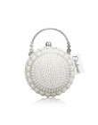 Lady Tassel perła zroszony okrągła kula torba na ślub kobiet torba wieczór dla nowożeńców kryształ Knucklebox torebka Clutch tor