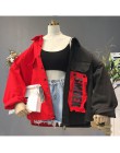 Plegie duża, w stylu harajuku patchworkowa kurtka kobiet 2019 jesień nowy nabytek znosić płaszcz hiphopowy sweter luźna, w stylu