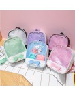Przezroczysty plecak dla kobiet śliczny łuk Ita torby dla szkoły Mini różowy czarny tornistry dla moda dla dziewcząt nastolatek 