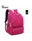 TEGAOTE plecaki szkolne damskie z zabezpieczeniem przeciw kradzieży plecak z ładowarką usb męskie plecak na laptopa torby szkoln