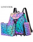 Lovevook plecak damski geometryczny luminous bag tornister dla nastoletniej dziewczyny torba crossbody dla pań 2020 torba zestaw