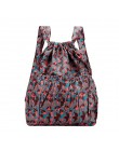 Moda Vinatge plecaki ze sznurkiem kobiety o dużej pojemności kwiat w stylu etnicznym wodoodporne plecaki nylonowe plecaki plecak