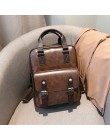 2019 mochila feminina z zabezpieczeniem przeciw kradzieży torby szkolne wodoodporne podróże vintage laptop brązowy skórzany duży