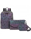 Laser Luminous trójkąt cekinowy zestaw plecak dla damska torba na ramię szkolny plecak dla dziewcząt kobiece wzornictwo plecak t