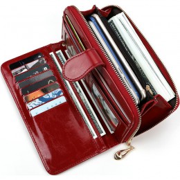 Skórzane portfele damskie torebki damskie moda długi zamek błyskawiczny portfel damski pieniądze etui na monety długa portmonetk