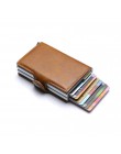 Portfele Rfid portfel męski cienki Mini portfel męski metalowy portfel na karty aluminiowe mały inteligentny portfel skórzany po