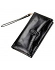 Skórzany portfel damski lśniący połysk skórzana kopertówka kobiety długie portfele damskie monety kiesa portfel kobiet Carteira 