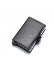 Portfele Rfid portfel męski cienki Mini portfel męski metalowy portfel na karty aluminiowe mały inteligentny portfel skórzany po