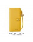 W stylu Vintage portfel portmonetka kobiety kopertówka żółty solidne skórzane kobiety koperta Zipper luksusowa marka wieczór tor