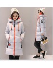 2019 kurtka zimowa kobiety grube długie kobiety parki z kapturem kobiet znosić Slim ciepły płaszcz bawełny wyściełane odzież na 