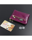 Damskie portfele z prawdziwej skóry monety z zamkiem błyskawicznym solidne kobiety portfel oryginalna skóra bydlęca mała luksuso