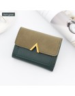 AIREEBAY kobiety torebka w stylu Vintage mały krótki skórzany portfel luksusowe znane marki Mini kobieta moda portfele etui na k