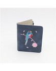 Portfel damski wyszywany ptak Portefeuille Femme Zipper Hasp krótka torebka skórzane etui na karty zielony niebieski różowy czar