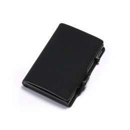 DIENQI Rfid Mini męskie portfele skórzane Vintage szczupły mężczyzna magia metalowe portfele mała torebka posiadacz karty Bifold