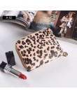 AIREEBAY kobiety krótkie portfele nowa moda w stylu Vintage Leopard drukuje portmonetka dla dziewczyny sprzęgło torba PU skóra p