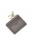 Nowe marki super cienkie mały portfel na karty kredytowe damski skórzany na klucze łańcuszek etui na dowód osobisty wąski portfe