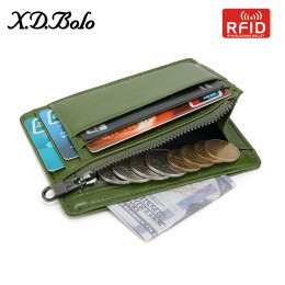 XDBOLO 2019 portfel kobiet mały portfel posiadaczy kart RFID prawdziwej skóry kobiet portfel z kieszonka na monety portfele hurt