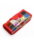 Qianxilu marka 3 krotnie prawdziwej skóry kobiet portfele kieszonka na monety kobiet sprzęgła portfel podróżny Portefeuille femm