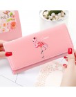 Rysunkowe flamingi damskie torebki portfel damskie skórzane śliczne kobiety portfele torebka damska portfel z saszetką na karty 