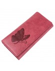 DICIHAYA prawdziwej skóry kobiet portfel długa torba motyl tłoczenie portfele kobiet etui na karty Carteira Feminina telefon tor
