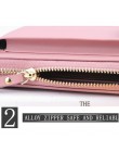 Dziewczyny Solid Color kopertówka ze skóry pu moda kobiety marka projektant luksusowe długi portfel na nadgarstek monety kiesy p